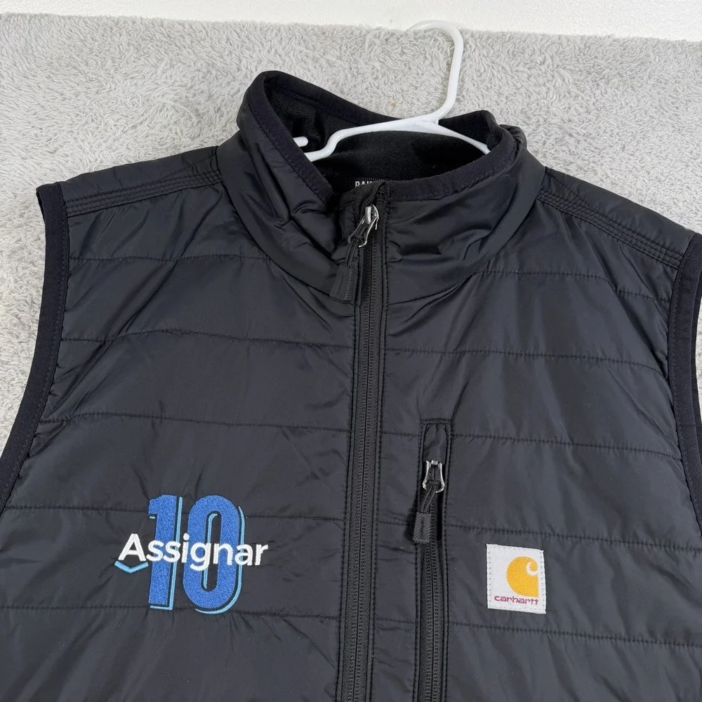 Carhartt Vest Men Medium Black Gilliam Lightweight Rain Defender Relaxed Fit Zip